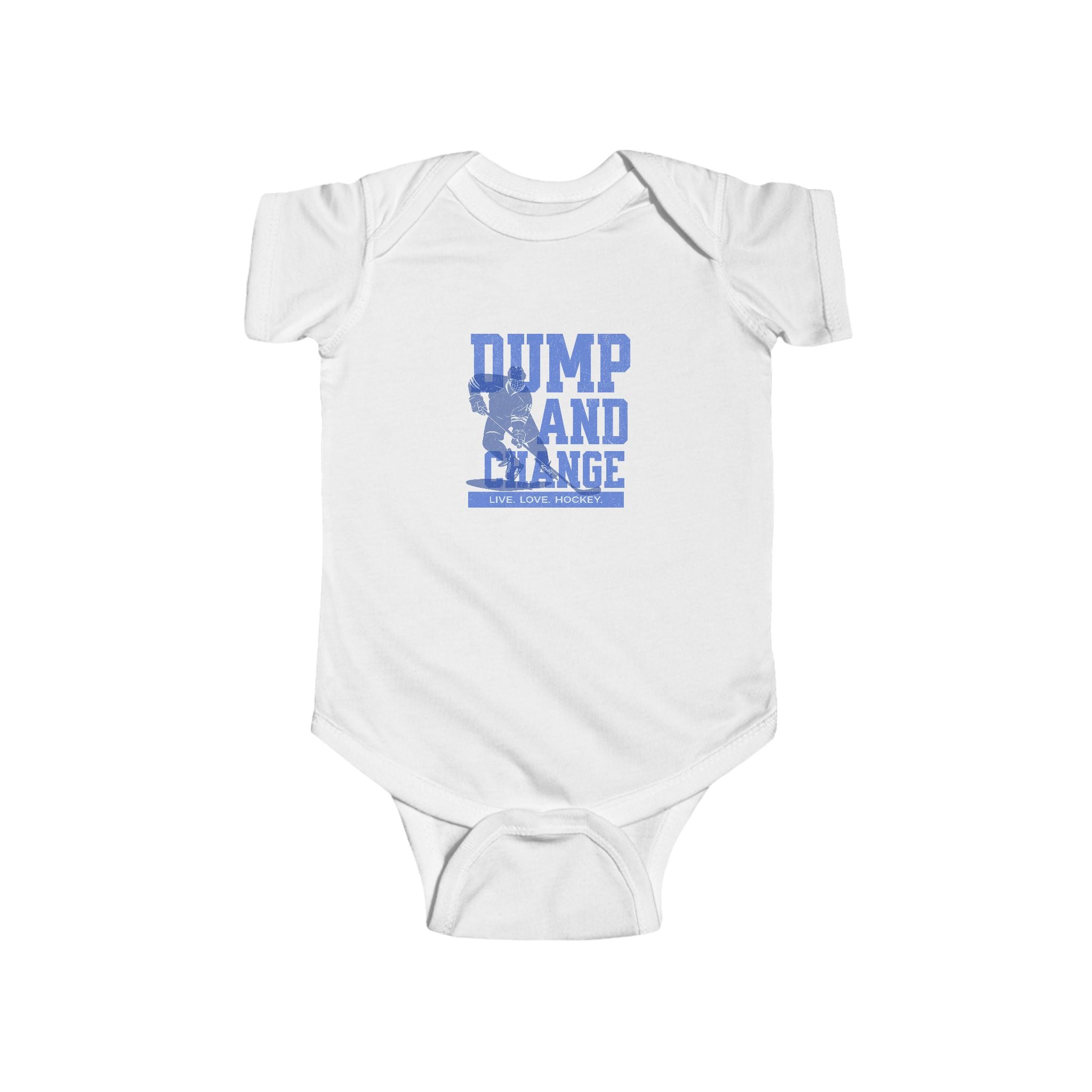 'Dump and Change' Live Love Hockey - Cute Baby Bodysuit