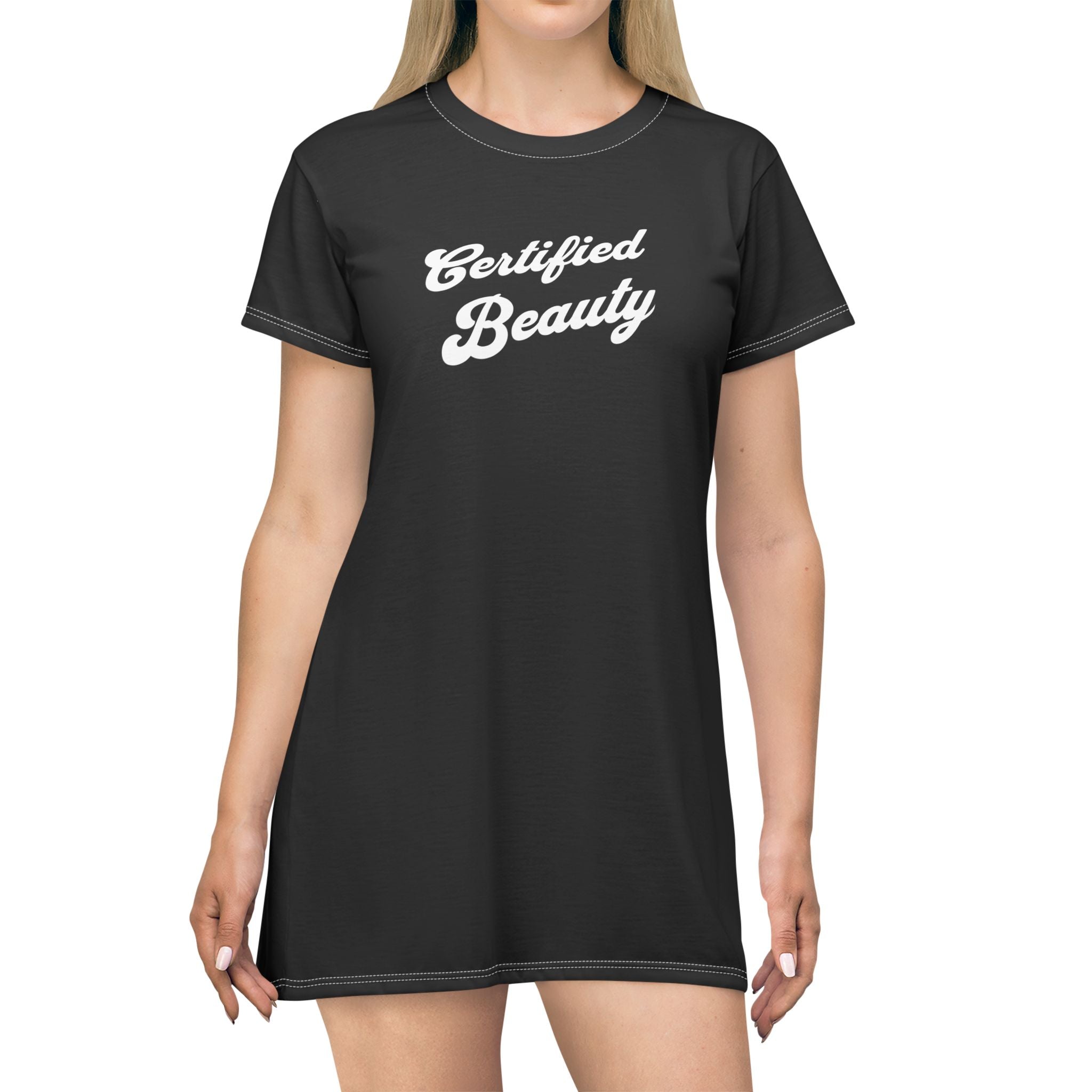 Certified Beauty - Black T‑Shirt Dress